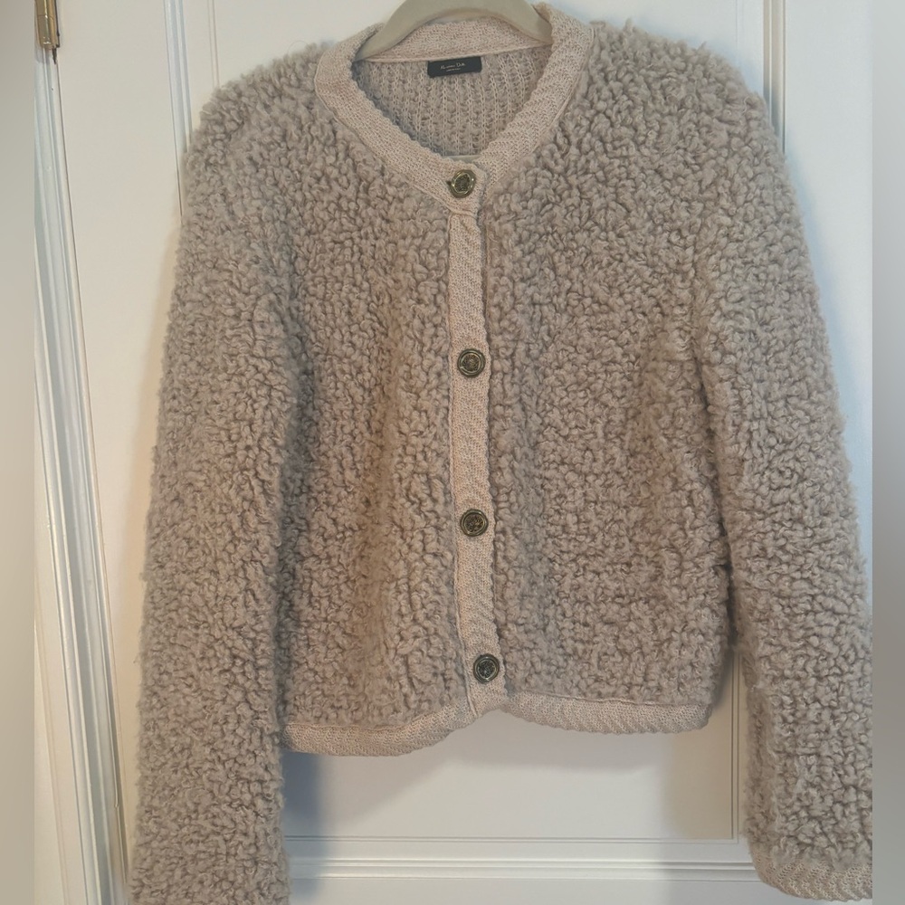 Massimo Dutti Boucle Cardigan with Buttons